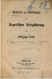 book Ursachen und Wirkungen der bayerischen Kriegführung im Jahre 1866