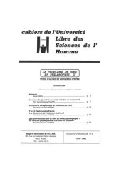 book Cours ULSH - 1977-1978 - Le problème de Dieu en philosophie (I)