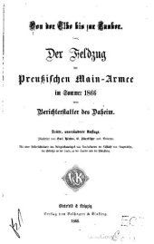 book Von der Elbe bis zur Tauber : Der Feldzug der preußischen Main-Armee im Sommer 1866