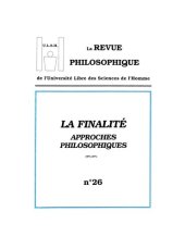 book Cours ULSH - 1973-1974 - La finalité, approches philosophiques