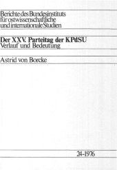 book Der XXV. Parteitag der KPdSU : Erlauf und Bedeutung