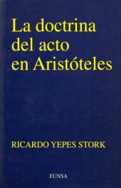 book La doctrina del acto en Aristóteles