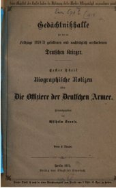 book Biographische Notizen über die Offiziere der deutschen Armee