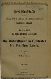 book Biographische Notizen über die Unteroffiziere und Soldaten der deutschen Armee