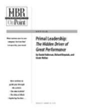 book Primal Leadership: The Hidden Driver of Great Performance