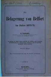 book Die Belagerung von Belfort im Jahre 1870/71