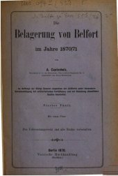 book Die Belagerung von Belfort im Jahre 1870/71