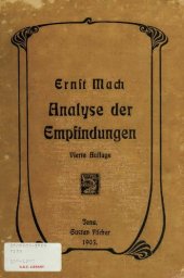 book Die Analyse der Empfindungen und das Verhältniss des Physischen zum Psychischen