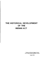 book The historical development of the Indian act