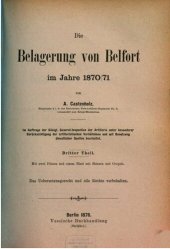 book Die Belagerung von Belfort im Jahre 1870/71