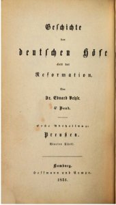 book Geschichte der deutsche Höfe seit der Reformation / Erste Abteilung: Preußen