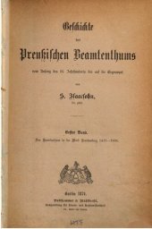 book Das Beamtentum in der Mark Brandenburg 1415-1604