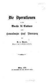 book Die Operationen in den Bocche di Cattaro unter Generalmajor Graf Auersperg