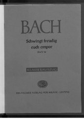 book Schwingt freudig euch empor. Kantate zum 1. Advent. Fur Sopran, Alt, Tenor und Bas, zwei Oboen d’amore, zwei violinen, Viola und Basso Continuo. BWV 36