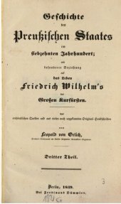 book Geschichte des preußischen Staates im siebzehnten Jahrhundert; mit besonderer Beziehung auf das Leben Friedrich Wilhelms, des Großen Kurfürsten