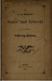 book Aus A. von Warnstedts Staats- und Erbrecht der Herzogtümer Schleswig-Holstein