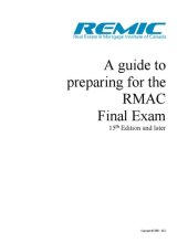 book A guide to preparing for the RMAC Final Exam (REMIC Mortgage Agent Exam) - 15th Edition and later