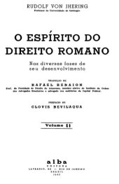 book O Espírito do Direito Romano nas diversas fases de seu desenvolvimento, volume II