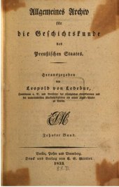 book Allgemeines Archiv für die Geschichtskunde des Preußischen Staates