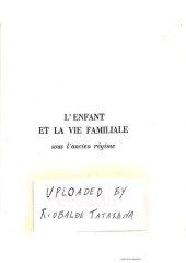 book L'enfant et la vie familiale sous l'Ancien Régime