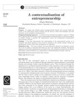 book A contextualisation of entrepreneurship