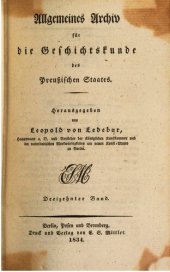 book Allgemeines Archiv für die Geschichtskunde des Preußischen Staates