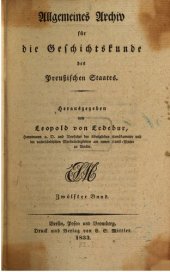 book Allgemeines Archiv für die Geschichtskunde des Preußischen Staates