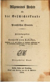 book Allgemeines Archiv für die Geschichtskunde des Preußischen Staates