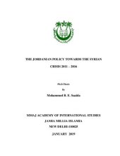 book Jordanian policy towards the Syrian crisis 2011 2016