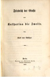 book Friedrich der Große und Katharina der Zweite