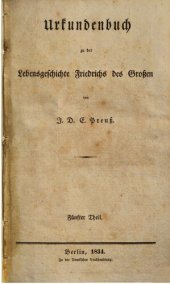 book Urkundenbuch zu der Lebensgeschichte Friedrichs des Großen