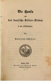 book Die Hansa und der Deutsche Ritter-Orden in den Ostseeländern