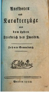 book Anekdoten und Karakterzüge aus dem Leben Friedrichs des Zweiten