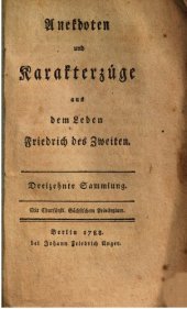 book Anekdoten und Karakterzüge aus dem Leben Friedrichs des Zweiten