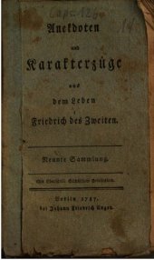 book Anekdoten und Karakterzüge aus dem Leben Friedrichs des Zweiten