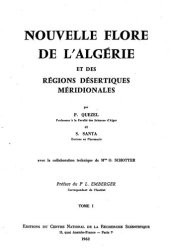 book Nouvelle Flore de l'Algérie et des régions désertiques méridionales : Tome I