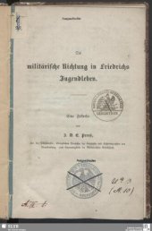 book Die militärische Richtung in Friedrichs Jugendleben ; eine Festrede