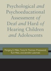 book Psychological and Psychoeducational Assessment of Deaf and Hard of Hearing Children and Adolescents