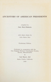 book Ancestors of American Presidents