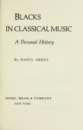 book Blacks in Classical Music: A Personal History