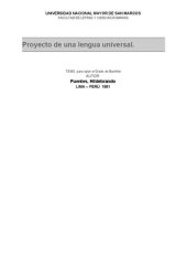 book Proyecto de una lengua universal (Project for a universal language)