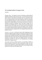 book The Cambridge Handbook of Language Contact: Volume 1: Population Movement and Language Change