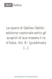 book Le Opere di Galileo Galilei, Edizione Nazionale