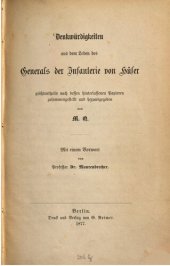 book Denkwürdigkeiten aus dem Leben des Generals der Infanterie von Hüser, größtenteils nach dessen hinterlassenen Papieren