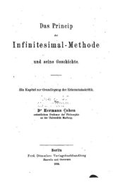 book Das Prinzip der Infinitesimal-Methode und seine Geschichte. Ein Kapitel zur Grundlegung der Erkenntnisskritik