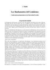 book Los fundamentos del Leninismo