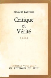 book Critique et Vérité