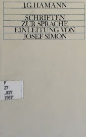 book Schriften zur Sprache. Einleitung und Anmerkungen von Josef Simon