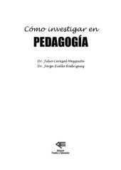 book Cómo investigar en pedagogía