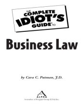 book The Complete Idiot's Guide to Business Law